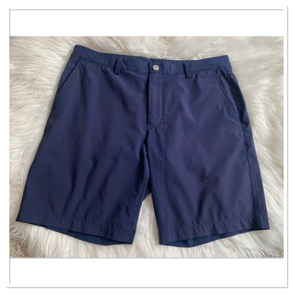 Vineyard Vines Fairway Shorts Zip Fly Button Waist Golf Performance Blue Size 35